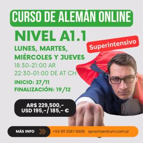 Curso intensivo de alemán online A1.1