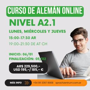 Curso intensivo de alemán online A2.1